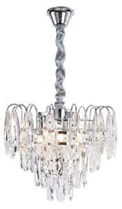 Toolight Toolight, krištáľová závesná lampa, SWE077-CP, Ø30 cm, chrómová, OSW-30206