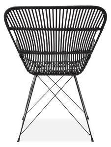 Halmar K335 jedálenská stolička rattan čierna