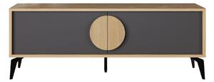 TV stolík v dekore duba v čierno-prírodnej farbe 140x51 cm Vae – Marckeric
