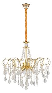 Toolight Toolight, krištáľová závesná lampa, SWE081-CP, Ø60 cm, 6×E14, zlatá, OSW-30210