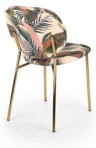 Halmar K398 jedálenská stolička, čalúnenie - viacfarebná, konštrukcia - zlatá - NA SKLADE!
