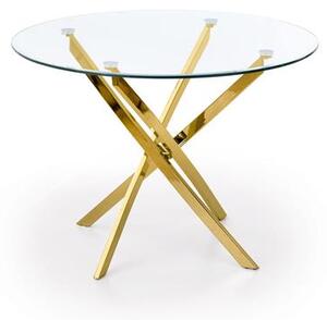Halmar RAYMOND stôl, doska - transparent, nohy - zlaté