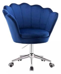 LuxuryForm DESIGN Kreslo FREY VELUR na striebornej podstave s kolieskami - modré