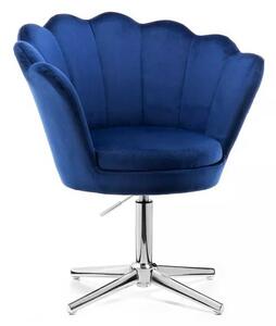 LuxuryForm DESIGN Kreslo FREY VELUR na striebornom kríži - modré