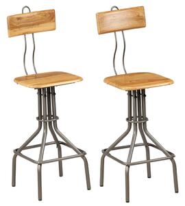 Barové stoličky 2 ks, recyklované tíkové drevo