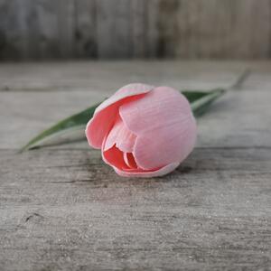 Tulipán umelý ružovo biely jemne bielený 43cm cena za 1ks