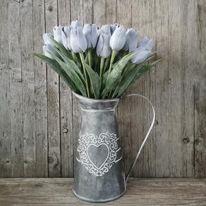 Tulipán umelý šedý jemne bielený 43cm cena za 1ks