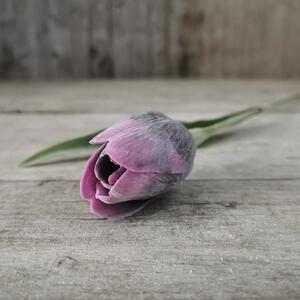 Tulipán umelý fialovo ružový jemne bielený 43cm cena za 1ks