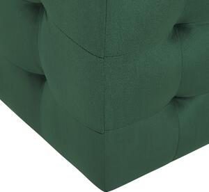 Taburetka zelená zamatová 72 x 42 x40 cm, prešívaná obdĺžniková