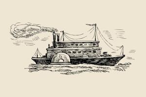 Samolepiaca tapeta veľkolepá loď v retro prevedení - 225x150