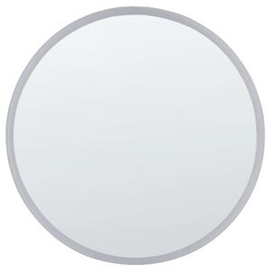 Nástenné zrkadlo strieborné okrúhle ø 79 cm s LED osvetlením moderná kúpeľňa spálňa