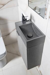 Sapho, CREST L betónové umývadlo vrátane výpusti, 40x22 cm, čierny granit, AR403