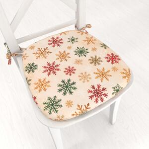 Biante Oblý podsedák Leona LN-179 Farebné vločky na béžovom - 39x37x3 cm