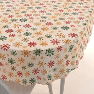 Biante Dekoračný oválny obrus Leona LN-179 Farebné vločky na béžovom 50x100 cm