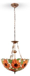 Brilagi - Tiffany vitrážový luster na reťazi SUNFLOWER 3xE27/60W/230V pr. 50 cm