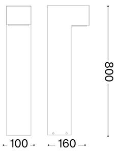 Ideal Lux - Vonkajšie svietidlo SIRIO 1xGX53/9W/230V 80 cm IP65 hnedé
