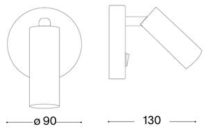 Ideal Lux - LED nástenné bodové svietidlo PAGE LED/3W/230V CRI 90 čierne