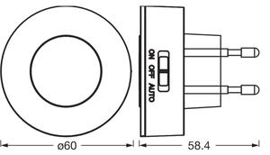 Osram-LED Nočné svetlo s pohybovým a súmrakovým senzorom LUNETTA LED/0,31W/230V biela