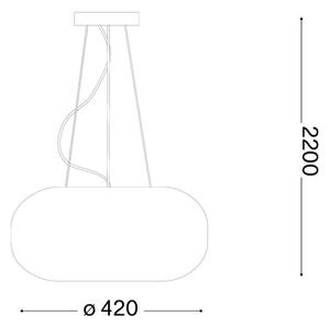Ideal Lux - Luster na lanku ULISSE 3xE27/60W/230V pr. 42 cm biely