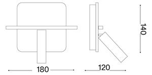 Ideal Lux - LED nástenné bodové svietidlo PIANO LED/10W/230V CRI 90 USB biela