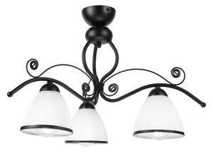Prisadený luster RETRO 3xE27/60W/230V čierna/biela