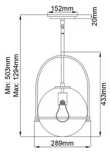 Quintiesse QN-SOMERSET-P-C-HB - Závesný luster SOMERSET na tyči 1xE27/60W/230V bronzový