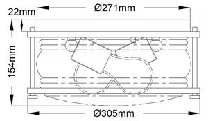 Quintiesse QN-ASHLANDBAY-F-PC-BATH-Kúpeľňové stropné svietidlo ASHLAND 2xE27/60W/230V IP44