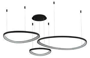 Moderny LED luster Amanda 42+62+82 CCT čierna