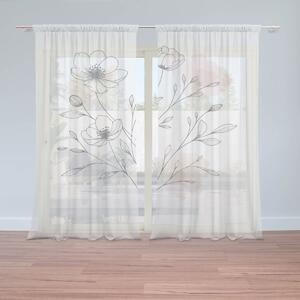 Sablio Záclony Kvetinová línia: 2ks 150x250cm