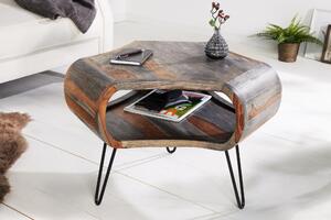 Konferenčný stolík ORGANIC LIVING 70x60x46 cm sheesham drevo sivé