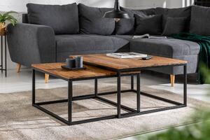 Konferenčný stolík ELEMENTS 55-65 cm sada 2 sheesham drevo