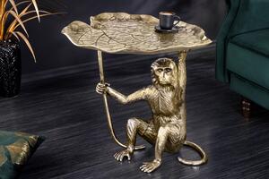 Bočný Stolík WILDLIFE MONKEY 55cm Antická Zlatá