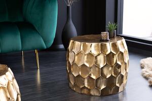 Bočný stolík ORGANIC ORIENT 55 cm s efektom úderu kladiva v zlate