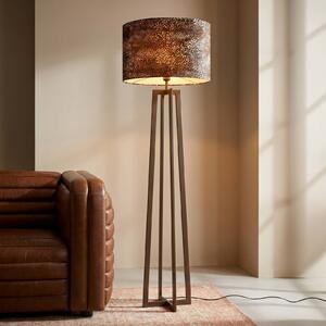 KARE Stojacia lampa Kare Wildlife, hnedá, oceľ, výška 160 cm, E27, Hnedá / hrdzavá, Obývacia izba / jedáleň, Textil / látka / hodváb, Škandinávsky, Stojaca lampa