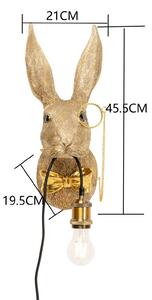 KARE Nástenné svetlo Kare Animal Rabbit, zlatá, plast, E27, Mosadz / zlato, Obývacia izba / jedáleň, Plast, Moderný, Nástenné svietidlo