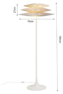 KARE Stojacia lampa Kare Facile, biela, oceľ/polyester, G9, Biela / opálová, Obývacia izba / jedáleň, Textil / látka / hodváb, Moderný, Stojaca lampa