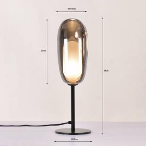 KARE Stolová lampa Kare Columbo, čierna, sklo, výška 39 cm, G9, Jasné / priehľadné, Obývacia izba / jedáleň, Sklo, Moderný, Stojacie svietidlo