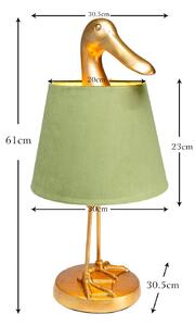 KARE Stolová lampa Kare Duck, zelená, ľan, výška 61 cm, E27, Zelená, Obývacia izba / jedáleň, Textil / látka / hodváb, Moderný, Stojacie svietidlo