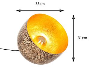 KARE Kare Stojace svietidlo All, hnedá, oceľ, Ø 35 cm, E27, Hnedá / hrdzavá, Obývacia izba / jedáleň, kov, Moderný, Stolová lampa