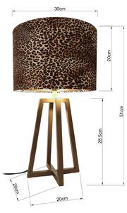 KARE Stolová lampa Kare Wildlife, hnedá, oceľ, výška 51 cm, E27, Hnedá / hrdzavá, Obývacia izba / jedáleň, Textil / látka / hodváb, Škandinávsky, Stojacie svietidlo