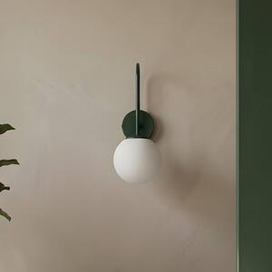 Luminex Nástenné svetlo Cambridge, tmavozelená, výška 34 cm, kov/sklo E14, Zelená, Obývacia izba / jedáleň, kov, Moderný, Nástenné svietidlo