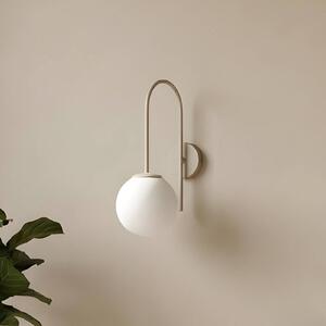 Luminex Nástenné svetlo Cambridge, béžová, výška 34 cm, kov/sklo, E14, Krémová / jantárovo žltá, Obývacia izba / jedáleň, kov, Moderný, Nástenné svietidlo