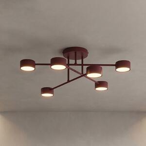 EMIBIG LIGHTING Stropné svietidlo HALO, tmavočervené, Ø 60 cm, 6-pl., kovové, GX53, Červená, Obývacia izba / jedáleň, kov, Moderný, Stropné svetlo
