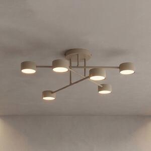 EMIBIG LIGHTING Stropné svietidlo HALO, béžové, Ø 60 cm, 6-pl., kovové, GX53, Krémová / jantárovo žltá, Obývacia izba / jedáleň, kov, Moderný, Stropné svetlo