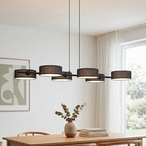 EMIBIG LIGHTING Závesné svietidlo DRUMZ, čierna, dĺžka 100 cm, 6-pl., textil, E14, Čierna, Obývacia izba / jedáleň, Textil / látka / hodváb, Moderný, Závesné svietidlo