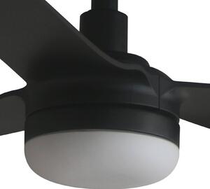 FARO BARCELONA Stropný ventilátor s LED osvetlením Punt M, čierny, DC, tichý, 130 cm,, Čierna, Obývacia izba / jedáleň, kov, Moderný