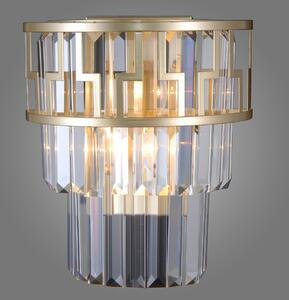 Italux WL-43493-2 nástenné svietidlo Filip 2x40W | E14 | IP20 - krištáľ, zlatá