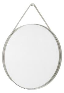 Nástenné zrkadlo Strap No 2 Ø70, Light Grey – HAY