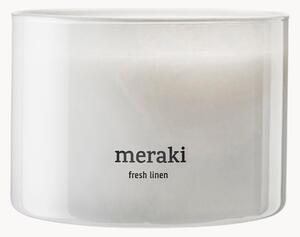 Trojknôtová vonná sviečka Fresh Linen (jazmín a ruža)
