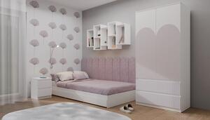 Nočný stolík do detskej izby DUSTER - biely / ružový